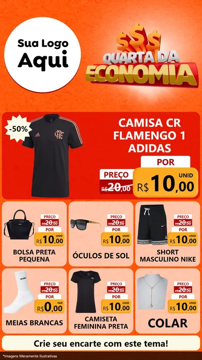 Modelo de Rede Social para Stories com o tema Quarta da Economia para Roupas e acessórios