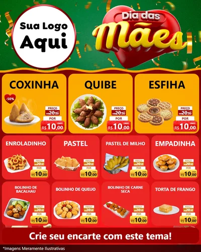 Modelo de Rede Social para Feed Instagram com o tema Dia das Mães para Salgadaria