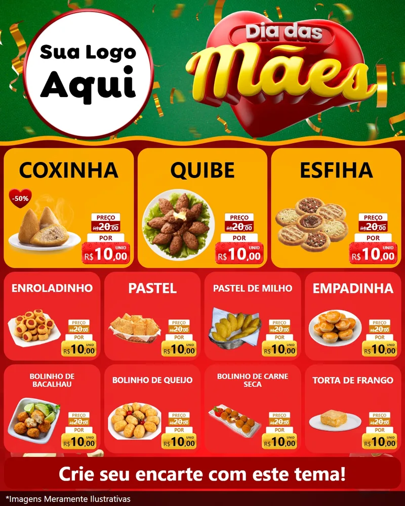 Modelo de Rede Social para Feed Instagram com o tema Dia das Mães para Salgadaria