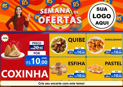 Modelo de Encarte para Encarte A4 Horizontal com o tema Semana de Ofertas para Salgadaria
