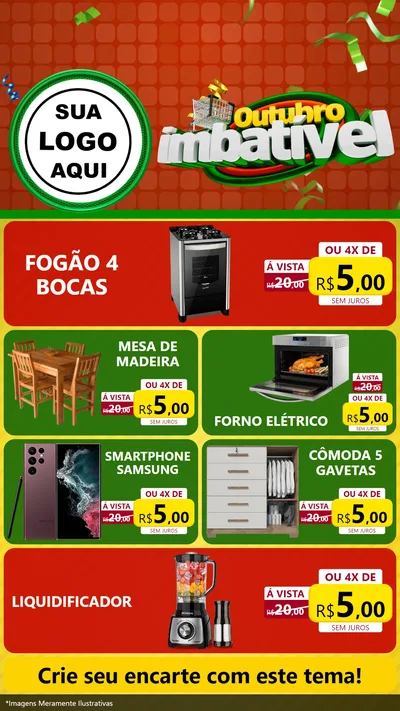 Modelo de TV para TV Vertical com o tema Outubro Imbatível para Móveis e Eletro