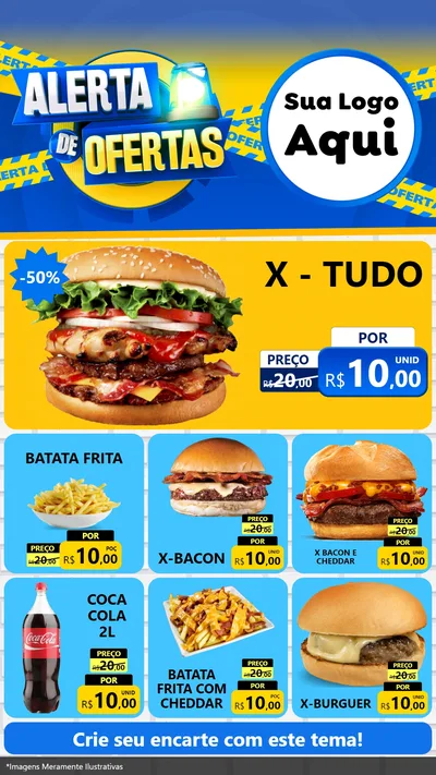 Modelo de Rede Social para Stories com o tema Alerta de Ofertas para Hamburgueria