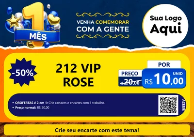 Modelo de Cartaz para Cartaz A4 Horizontal com o tema Um Mês de Aniversário para Perfumes