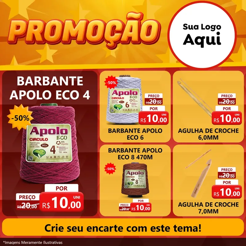 Modelo de Rede Social para Feed Facebook com o tema Promoção para Armarinho e Aviamentos