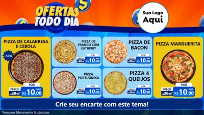 Modelo de TV para TV Horizontal com o tema Ofertas Todo Dia para Pizzaria
