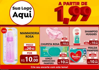 Modelo de Encarte para Encarte A4 Horizontal com o tema A Partir de Um e Noventa e Nove - 1,99 para Bebês