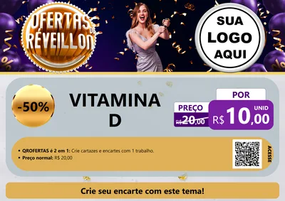 Modelo de Cartaz para Cartaz A4 Horizontal com o tema Ofertas de Réveillon para Farmácia