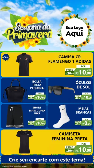 Modelo de TV para TV Vertical com o tema Semana da Primavera para Roupas e acessórios