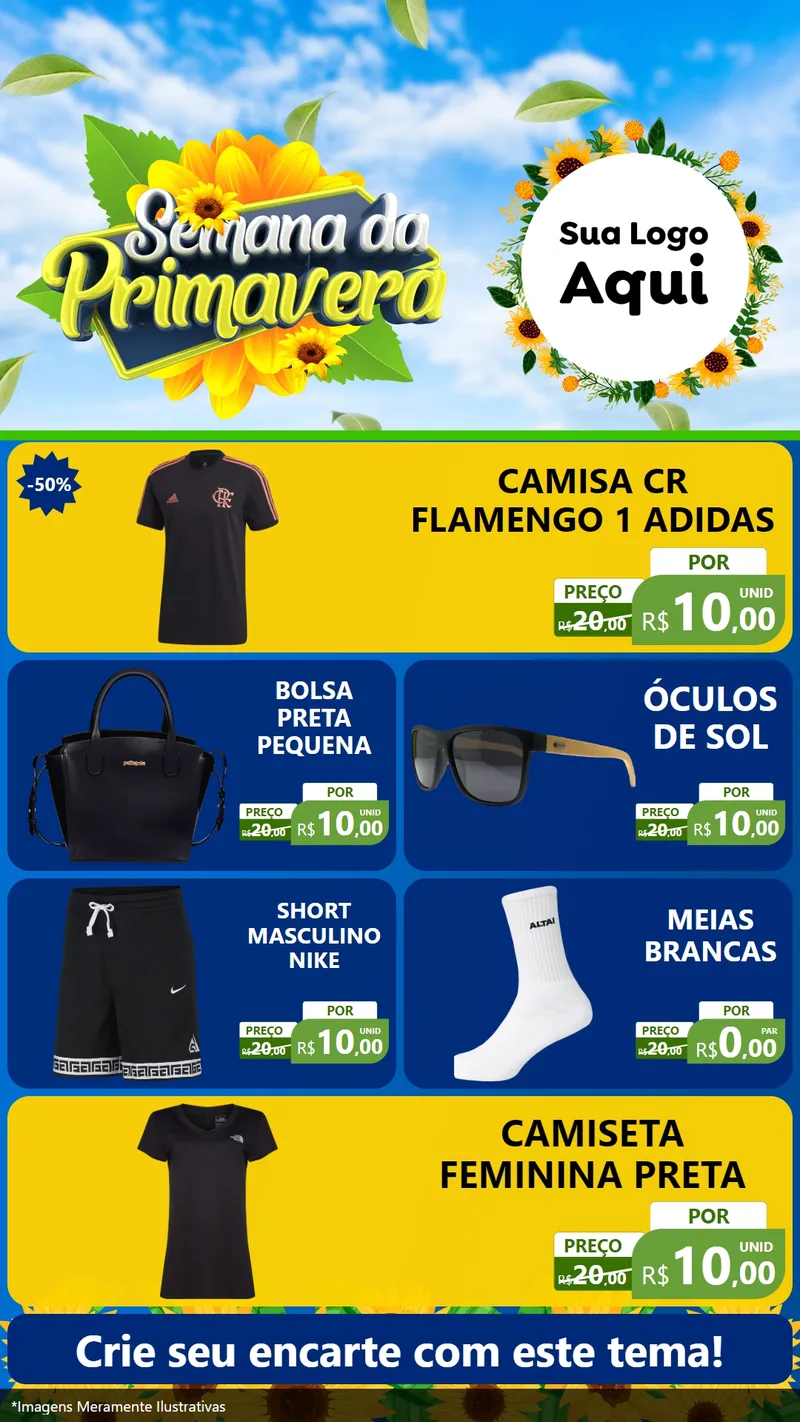 Modelo de TV para TV Vertical com o tema Semana da Primavera para Roupas e acessórios