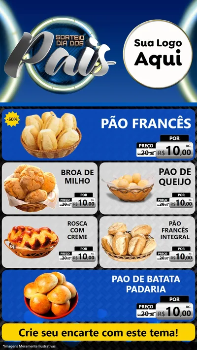 Modelo de TV para TV Vertical com o tema Sorteio Dia Dos Pais para Padaria