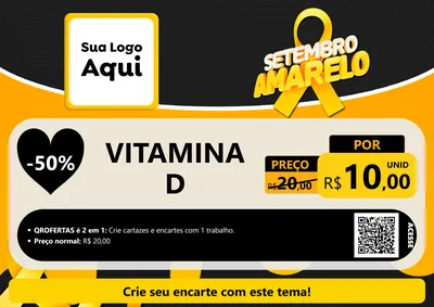 Modelo de Cartaz para Cartaz A4 Horizontal com o tema Setembro Amarelo para Farmácia