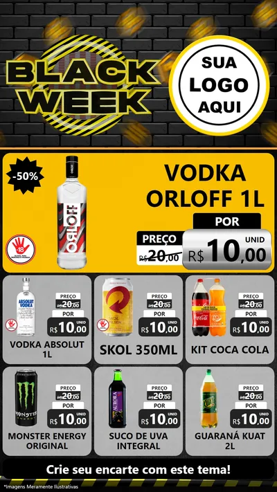 Modelo de Rede Social para Stories com o tema Black Week para Distribuidora de bebidas