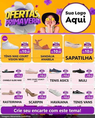 Modelo de Rede Social para Feed Instagram com o tema Ofertas Da Primavera para Calçados