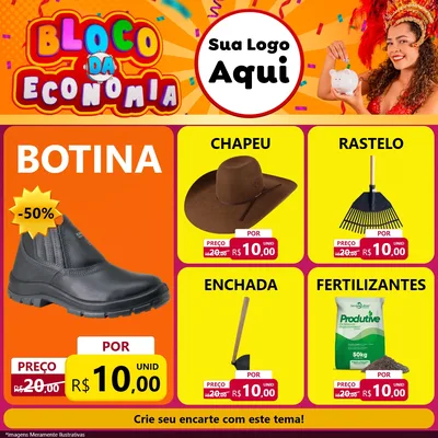 Modelo de Rede Social para Feed Facebook com o tema Bloco da Economia para Agropecuária