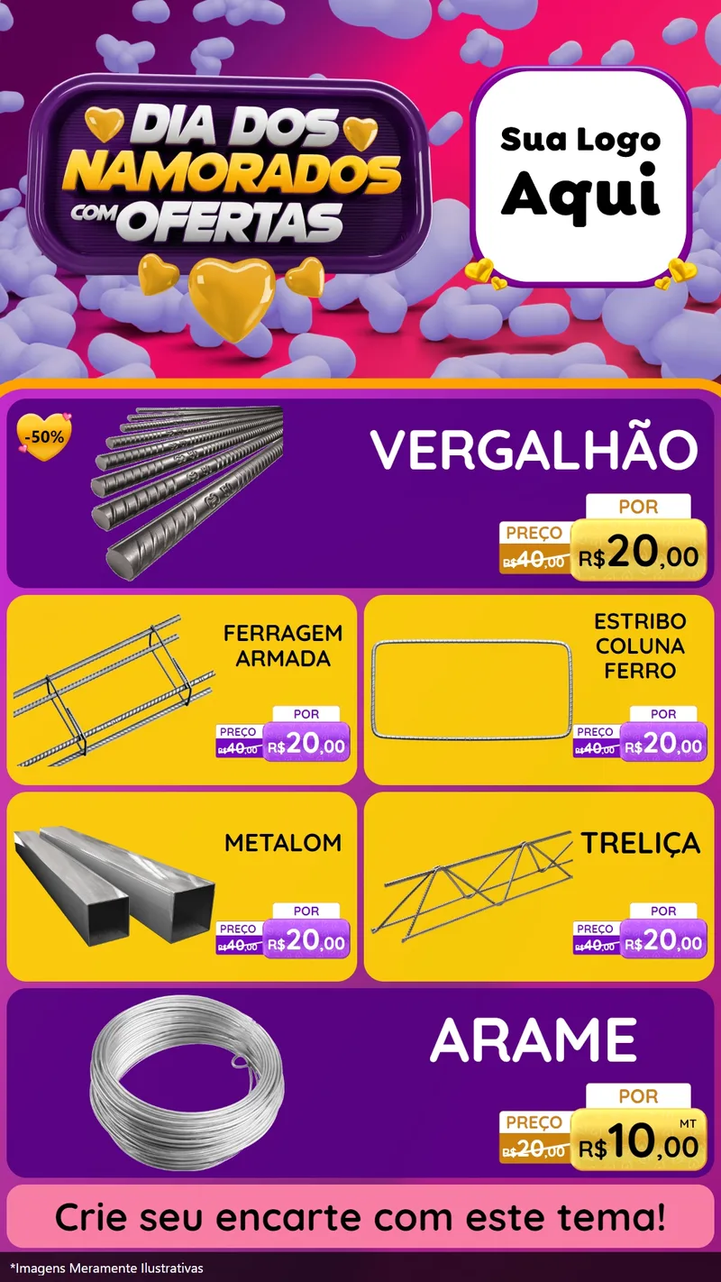 Modelo de TV para TV Vertical com o tema Dia Dos Namorados Com Ofertas para Ferragens