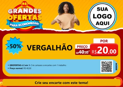 Modelo de Cartaz para Cartaz A4 Horizontal com o tema Grandes Ofertas Para Economizar! para Ferragens