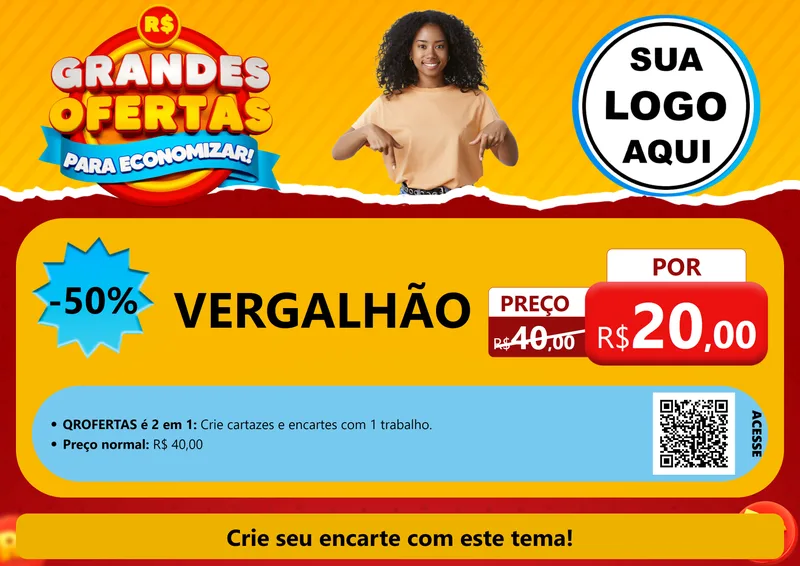 Modelo de Cartaz para Cartaz A4 Horizontal com o tema Grandes Ofertas Para Economizar! para Ferragens
