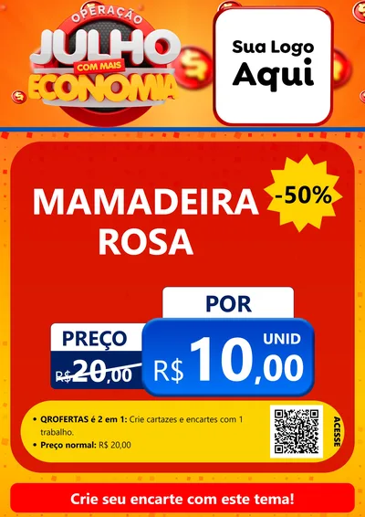 Modelo de Cartaz para Cartaz A4 Vertical com o tema Operação Julho Com Mais Economia para Bebês