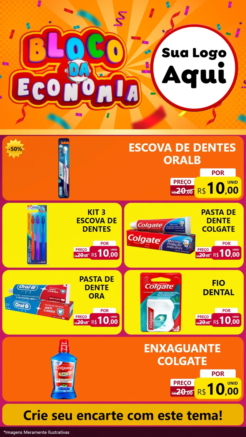 Modelo de TV para TV Vertical com o tema Bloco da Economia para Higiene Pessoal