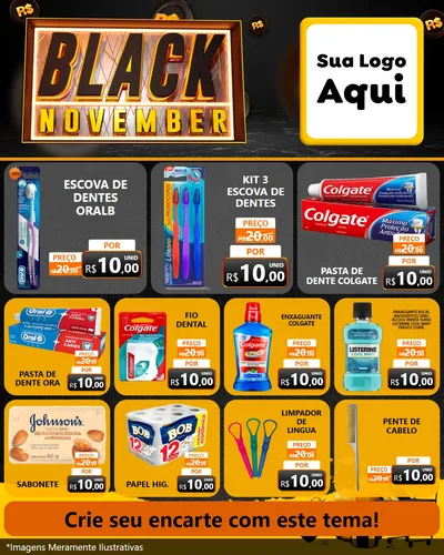Modelo de Rede Social para Feed Instagram com o tema Black November para Higiene Pessoal