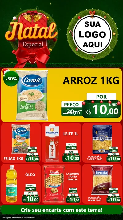 Modelo de Rede Social para Stories com o tema Natal Especial para Supermercado