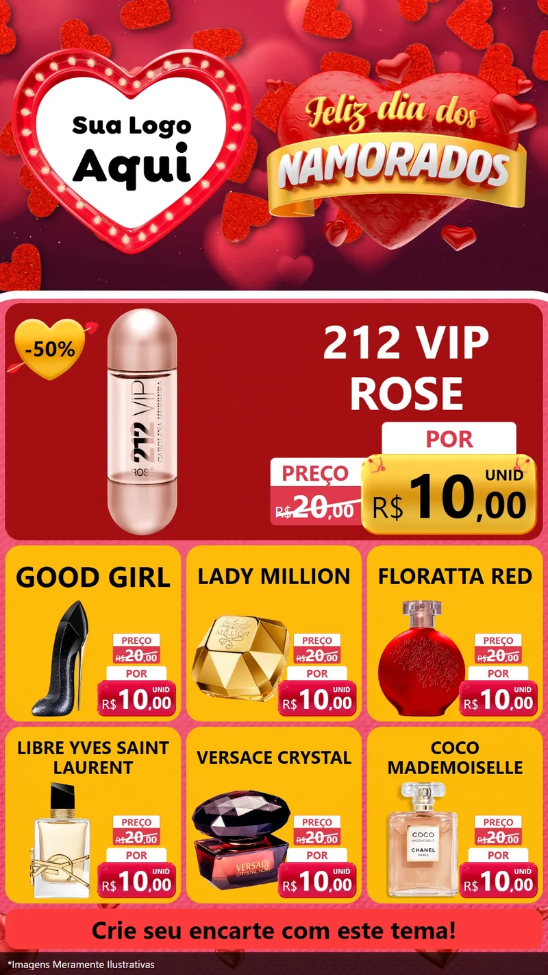 Modelo de Rede Social para Stories com o tema Feliz Dia Dos Namorados para Perfumes