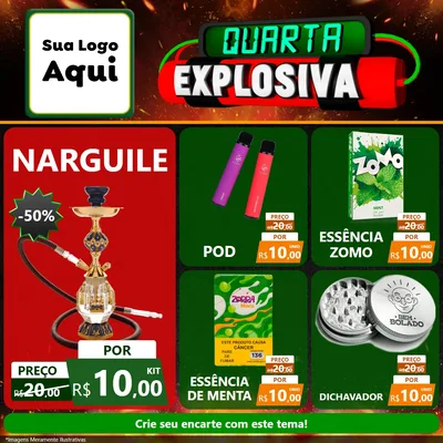Modelo de Rede Social para Feed Facebook com o tema Quarta Explosiva para Tabacaria