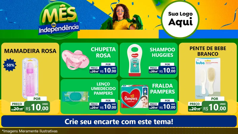 Modelo de TV para TV Horizontal com o tema Mês da Independência para Bebês