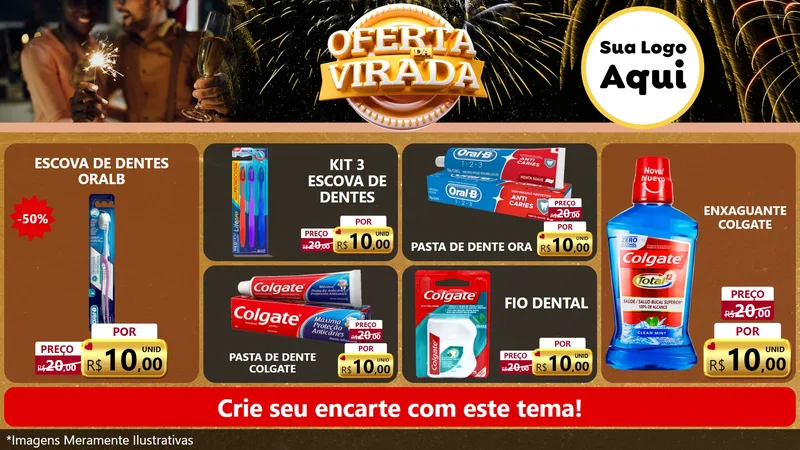 Modelo de TV para TV Horizontal com o tema Oferta da Virada para Higiene Pessoal