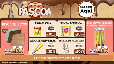 Modelo de TV para TV Horizontal com o tema Ofertas de Páscoa para Material para Construção