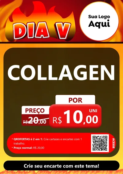 Modelo de Cartaz para Cartaz A4 Vertical com o tema Dia V para Suplementos alimentares