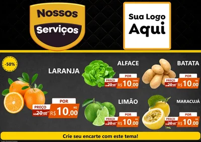 Modelo de Encarte para Encarte A4 Horizontal com o tema Nossos Serviços para Hortifrúti