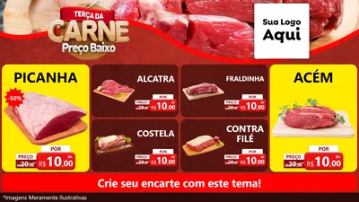 Modelo de TV para TV Horizontal com o tema Terça da Carne para Açougue