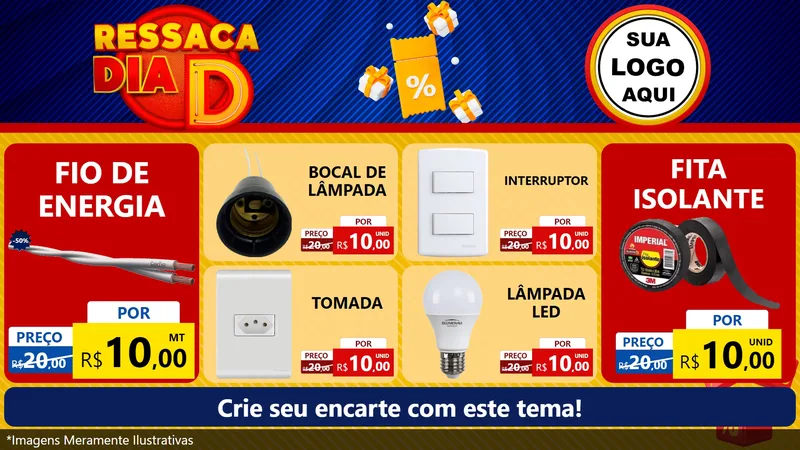 Modelo de TV para TV Horizontal com o tema Ressaca Dia D para Materiais Elétricos