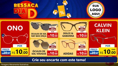Modelo de TV para TV Horizontal com o tema Ressaca Dia D para Óticas