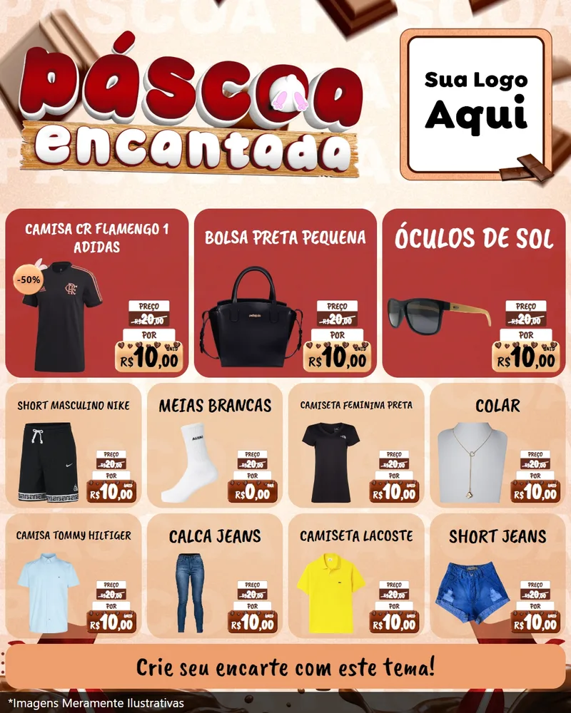 Modelo de Rede Social para Feed Instagram com o tema Páscoa Encantada para Roupas e acessórios