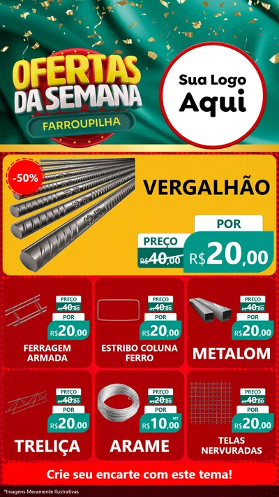 Modelo de Rede Social para Stories com o tema Ofertas da Semana Farroupilha para Ferragens
