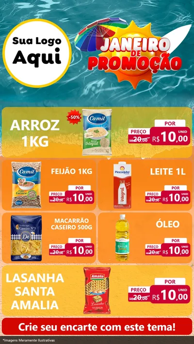 Modelo de TV para TV Vertical com o tema Janeiro de Promoção para Supermercado