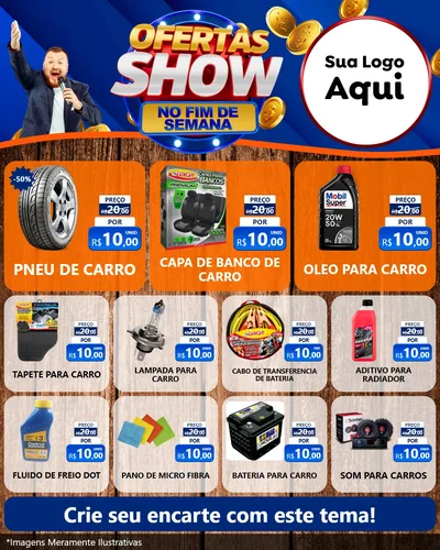 Modelo de Rede Social para Feed Instagram com o tema Ofertas Show No Fim De Semana para Auto peças