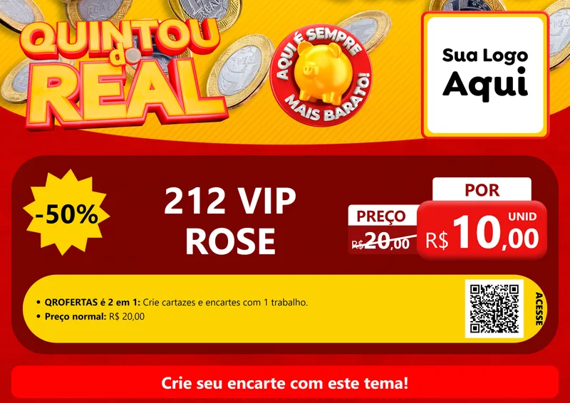 Modelo de Cartaz para Cartaz A4 Horizontal com o tema Quintou do Real para Perfumes