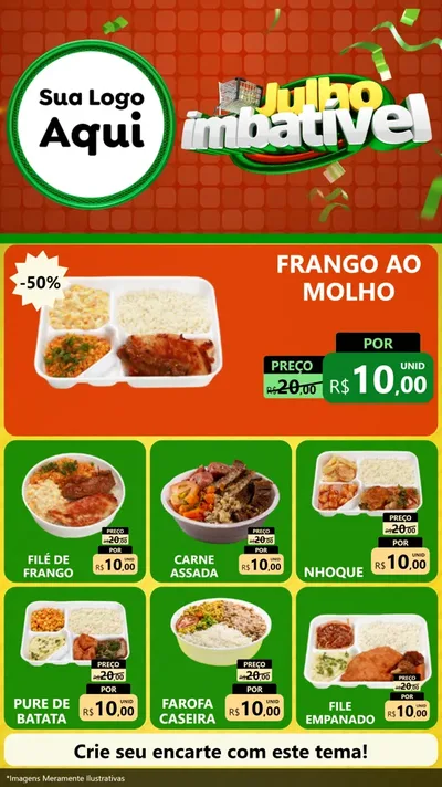 Modelo de Rede Social para Stories com o tema Julho Imbatível para Restaurante