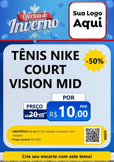 Modelo de Cartaz para Cartaz A4 Vertical com o tema Ofertas de Inverno para Calçados
