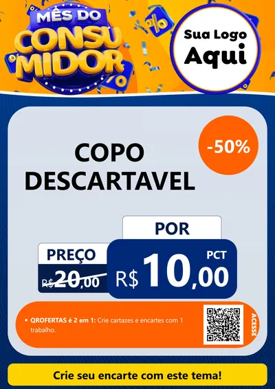 Modelo de Cartaz para Cartaz A4 Vertical com o tema Mês do Consumidor para Embalagens