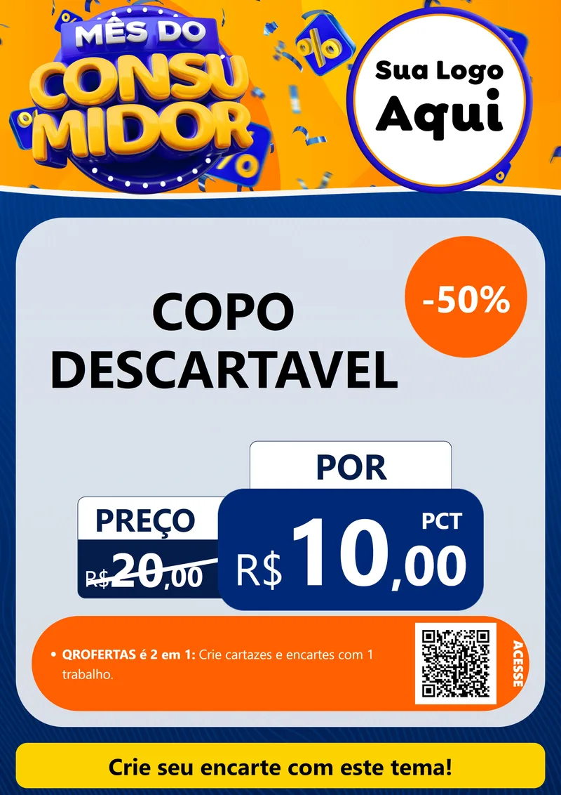 Modelo de Cartaz para Cartaz A4 Vertical com o tema Mês do Consumidor para Embalagens