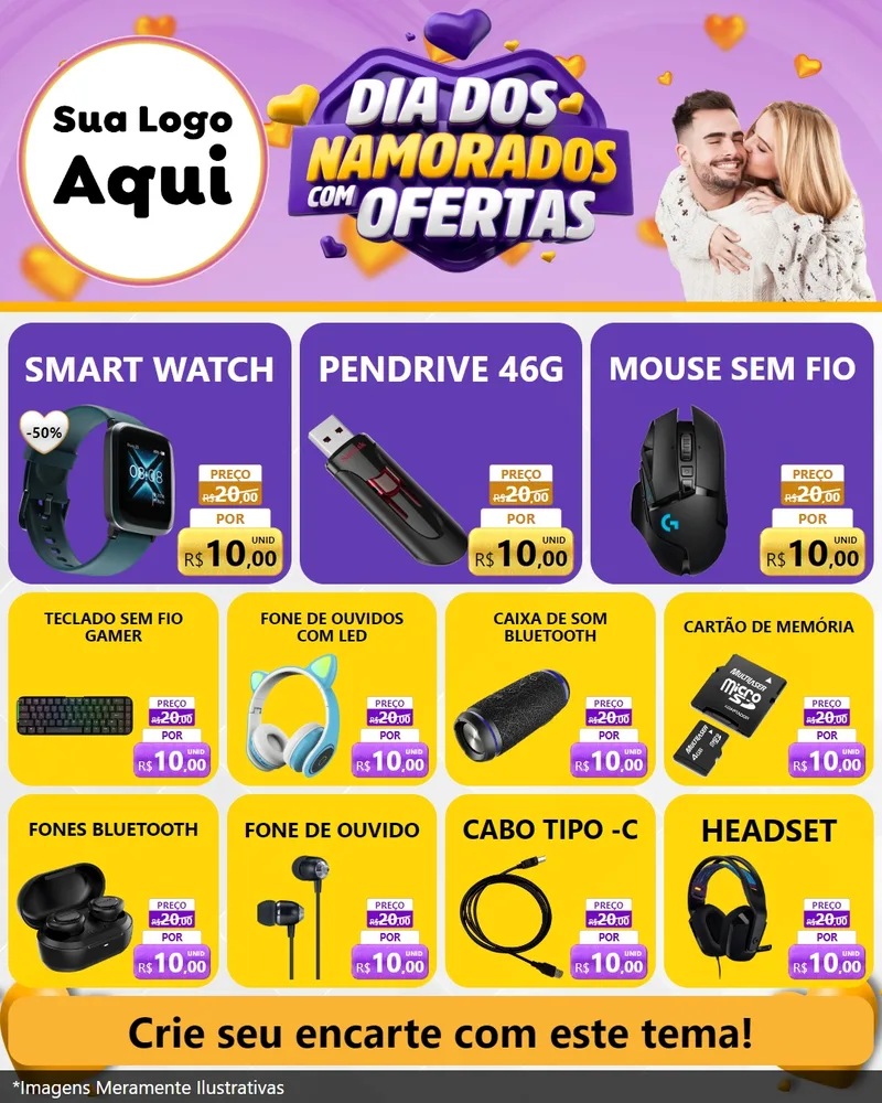 Modelo de Rede Social para Feed Instagram com o tema Dia Dos Namorados Com Ofertas para Informática