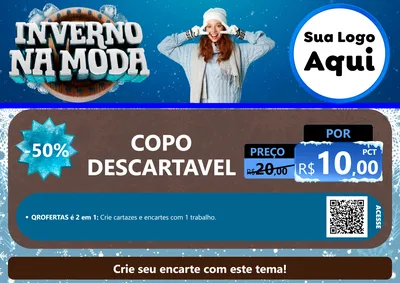 Modelo de Cartaz para Cartaz A4 Horizontal com o tema Inverno na Moda para Embalagens