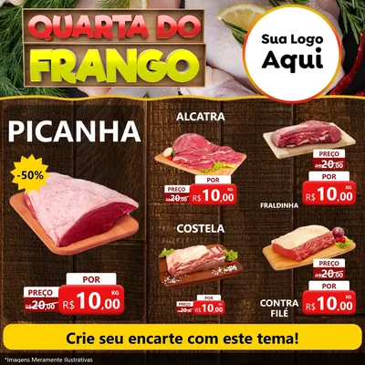 Modelo de Rede Social para Feed Facebook com o tema Quarta do Frango para Açougue