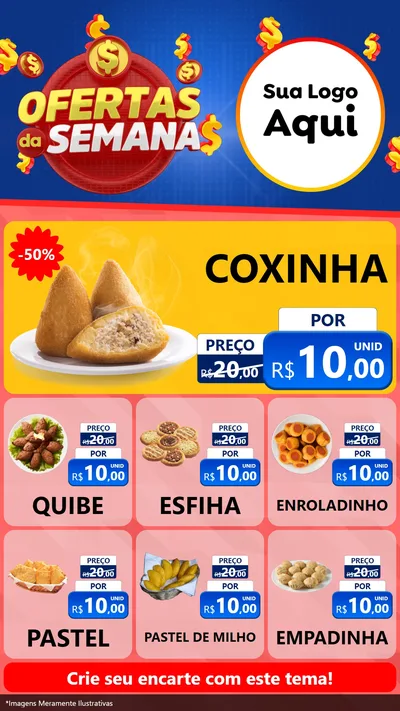 Modelo de Rede Social para Stories com o tema Ofertas Da Semana para Salgadaria