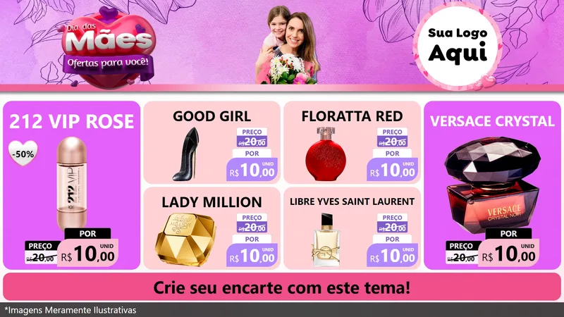Modelo de TV para TV Horizontal com o tema Dia das Mães Ofertas para Você! para Perfumes