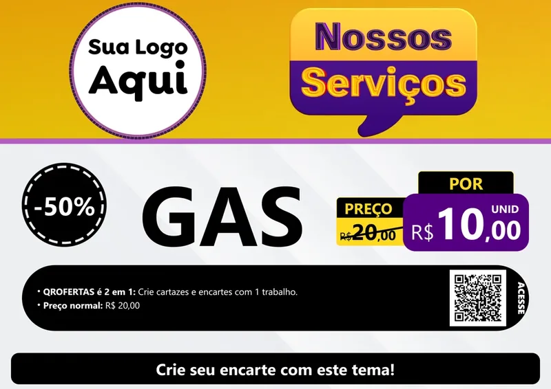Modelo de Cartaz para Cartaz A4 Horizontal com o tema Nossos Serviços para Água e gás
